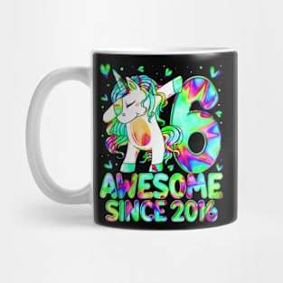 6Th Birthday Colorful Tie Dye 6 Year Old Unicorn Girls Mug